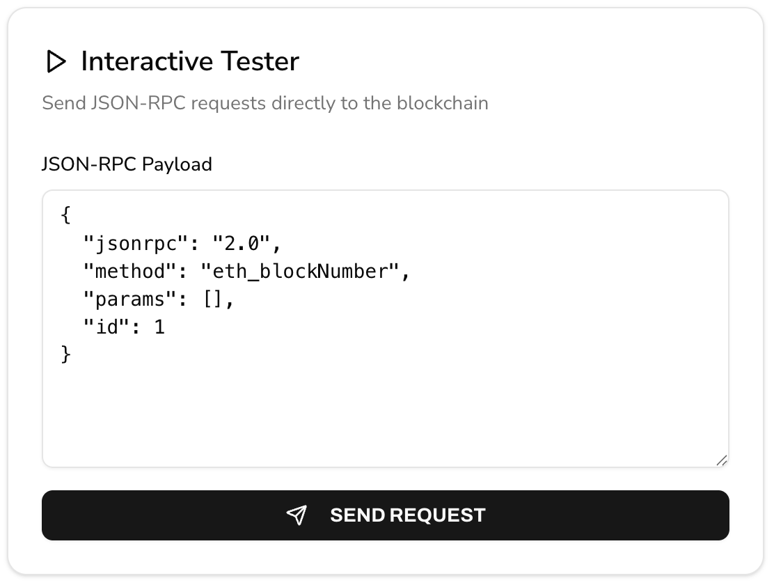 Interactive Tester Section